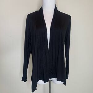 Black Open Front Jacket Sz Medium Light Weight Cardigan